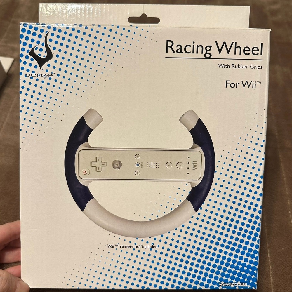 Verge Racing Wheel Accessory for Nintendo Wii with Rubber Grips VGWRWHEEL